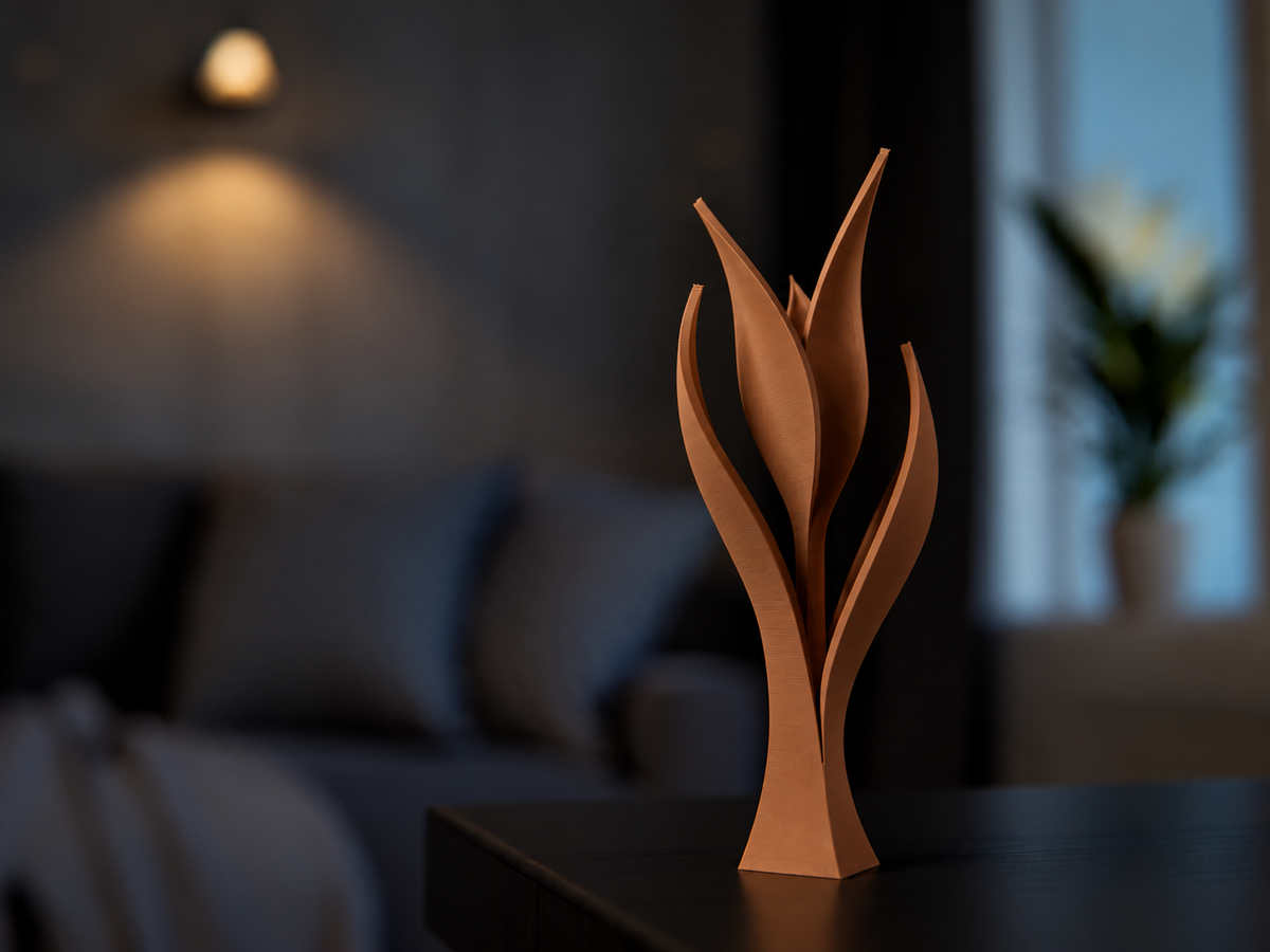 Kwitnący Tulipan – Nowoczesna Figurka Dekoracyjna 3D