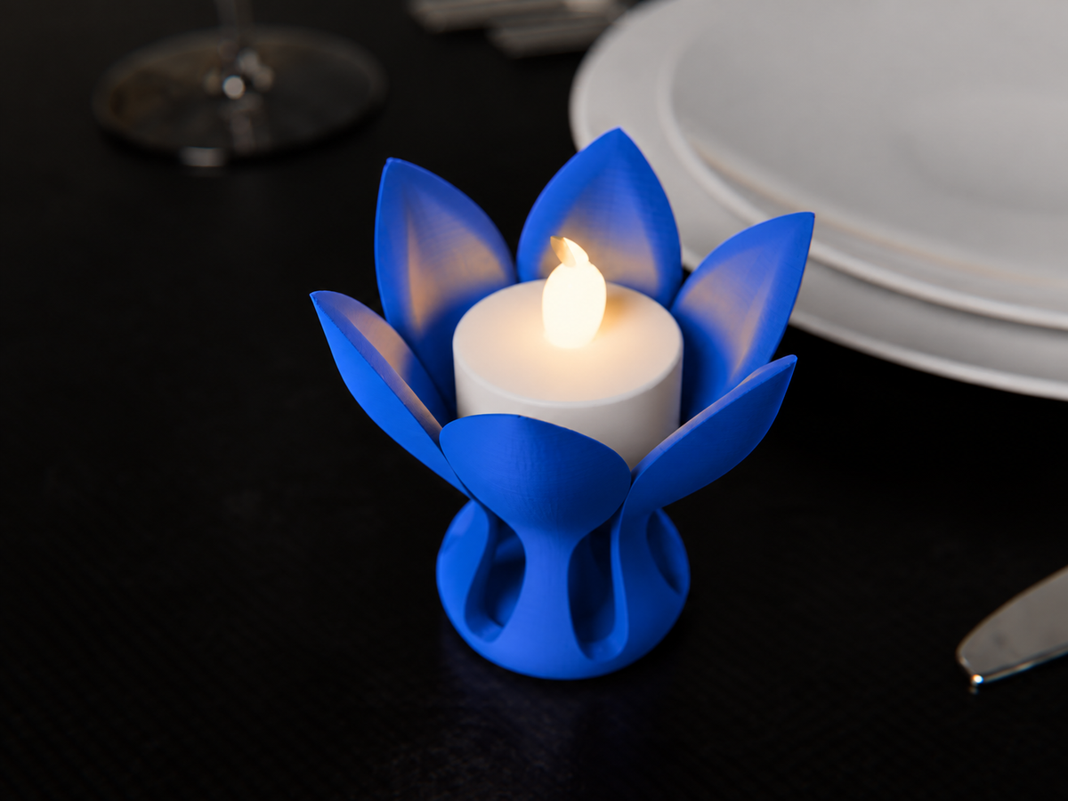 Kwiatowy Świecznik 3D na Świecę LED – Dekoracyjny Kwiat
