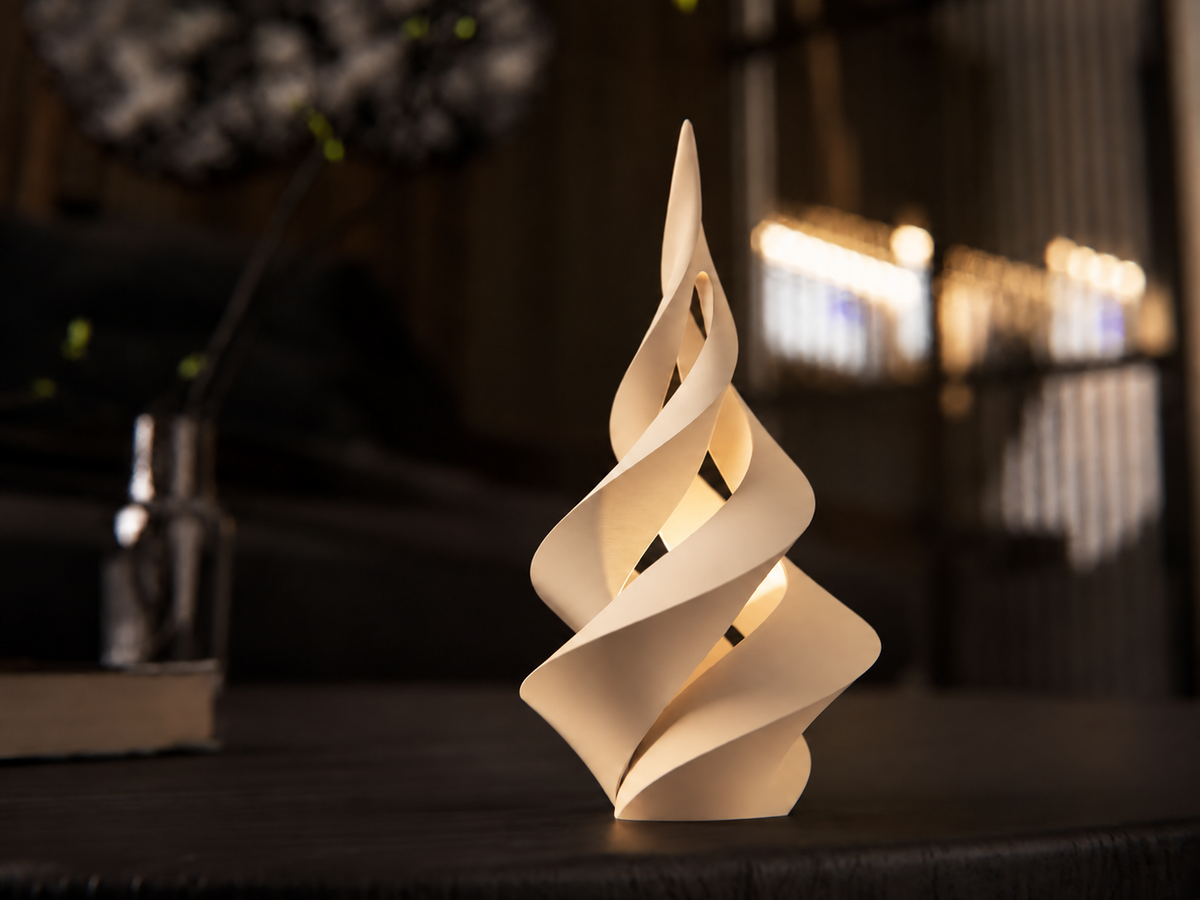 Spiralny Płomień – Dekoracyjna Figurka LED 3D | Nowoczesna Ozdoba