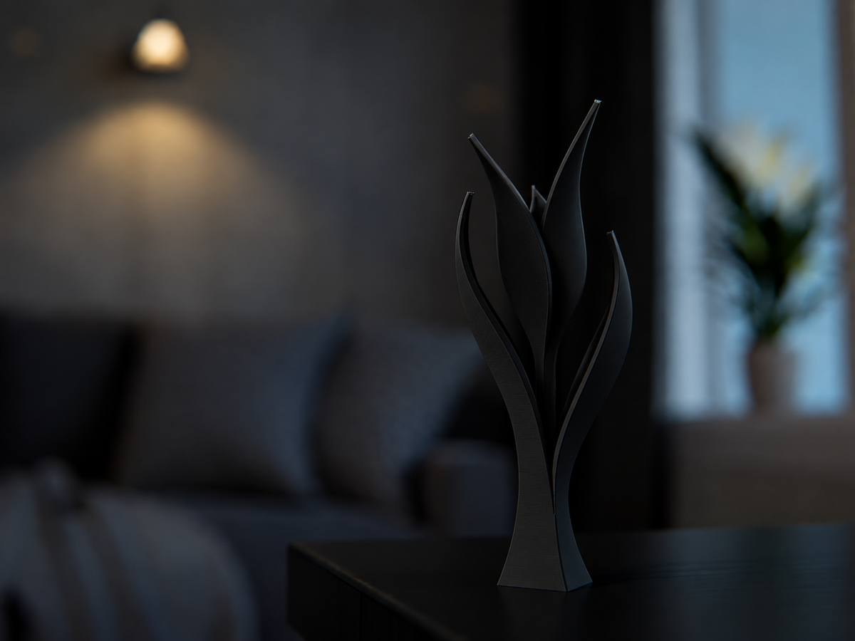 Kwitnący Tulipan – Nowoczesna Figurka Dekoracyjna 3D