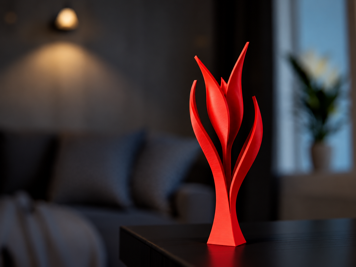 Kwitnący Tulipan – Nowoczesna Figurka Dekoracyjna 3D