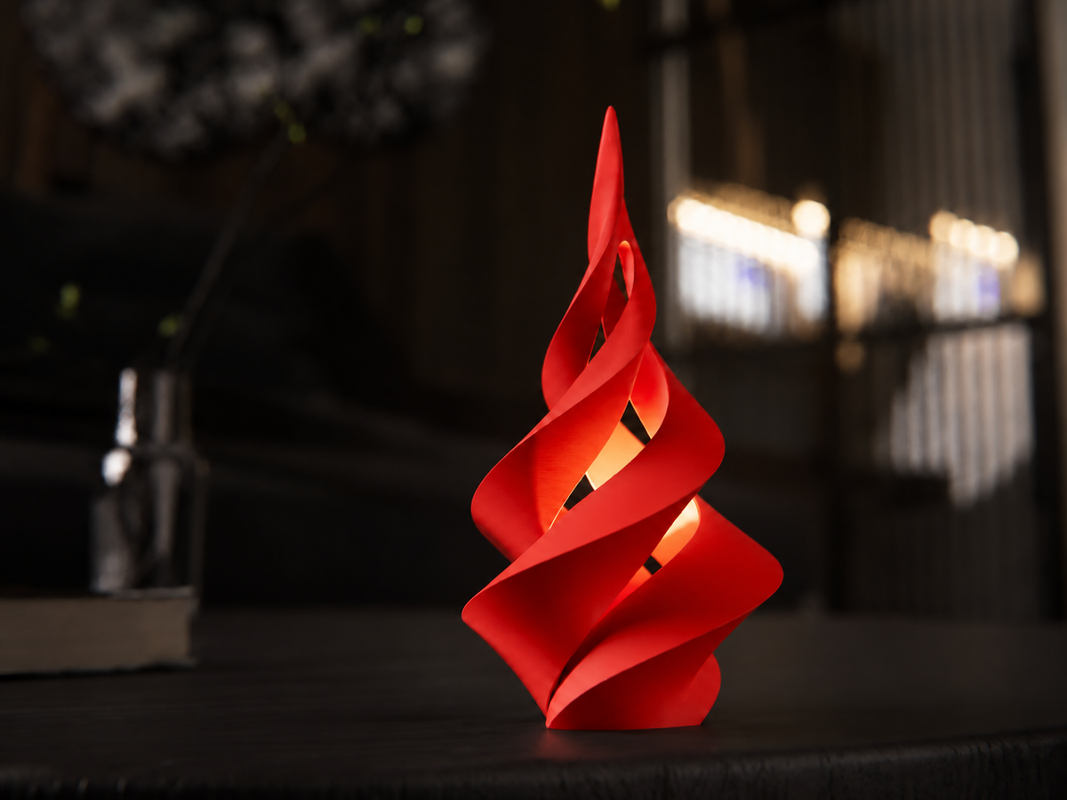 Spiralny Płomień – Dekoracyjna Figurka LED 3D | Nowoczesna Ozdoba
