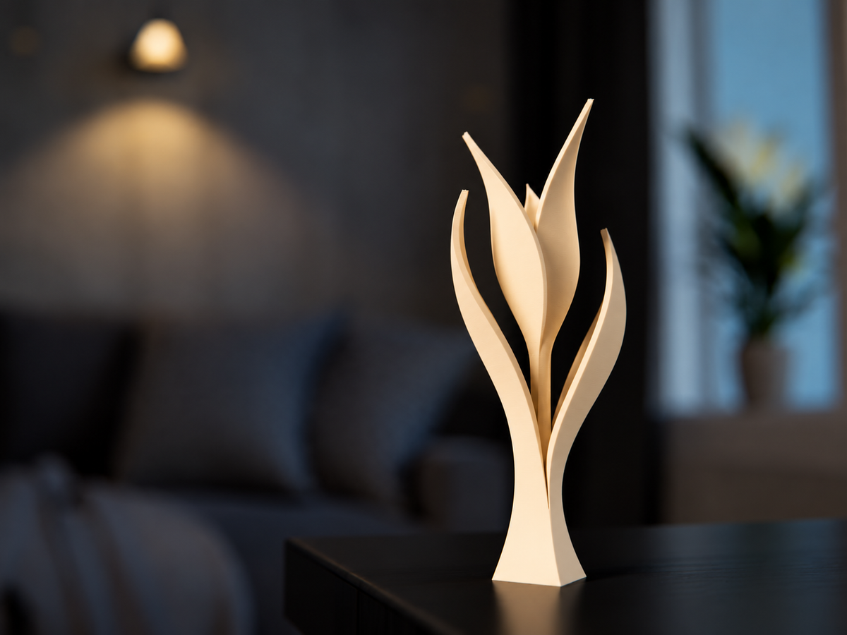 Kwitnący Tulipan – Nowoczesna Figurka Dekoracyjna 3D