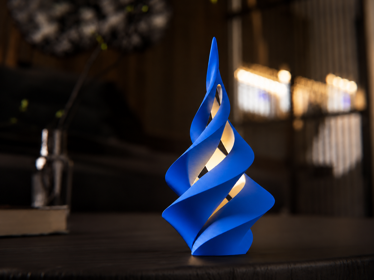 Spiralny Płomień – Dekoracyjna Figurka LED 3D | Nowoczesna Ozdoba
