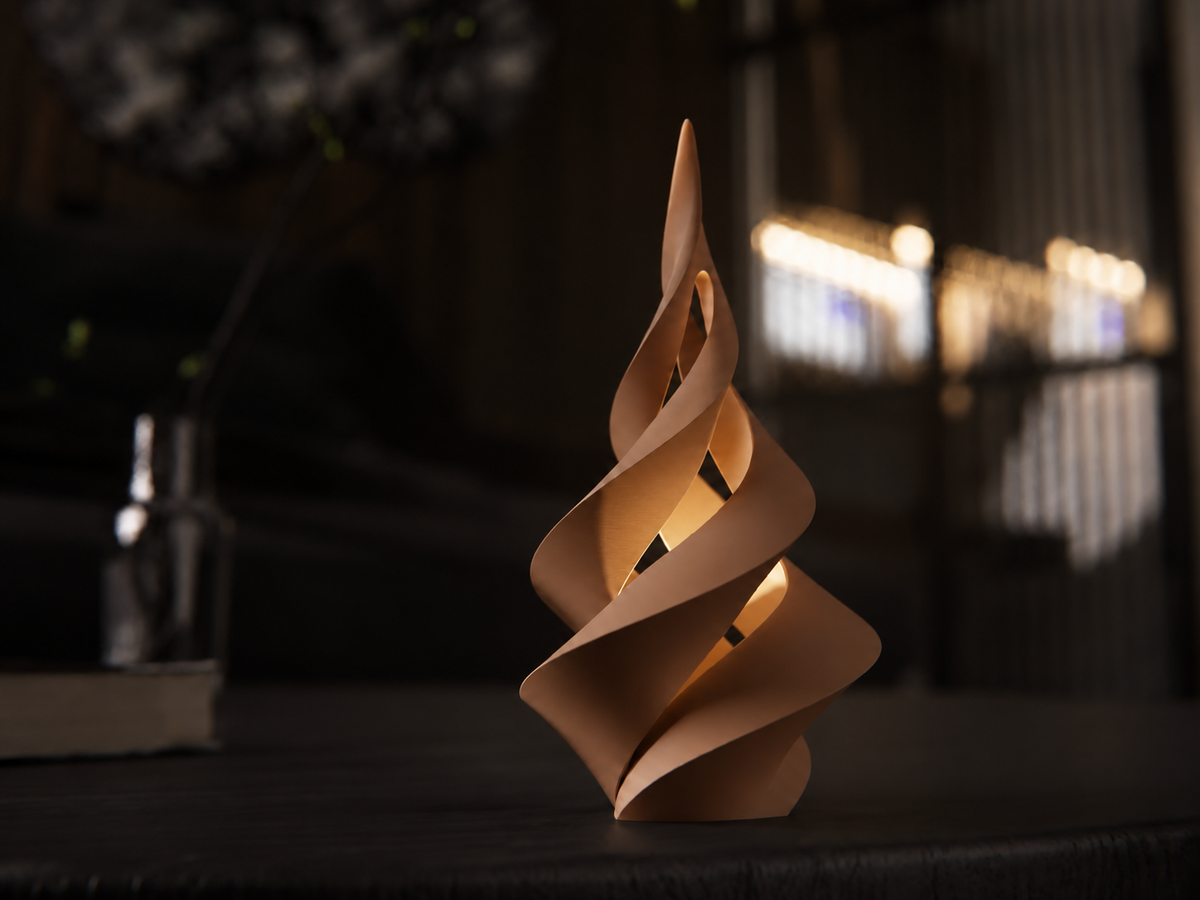 Spiralny Płomień – Dekoracyjna Figurka LED 3D | Nowoczesna Ozdoba
