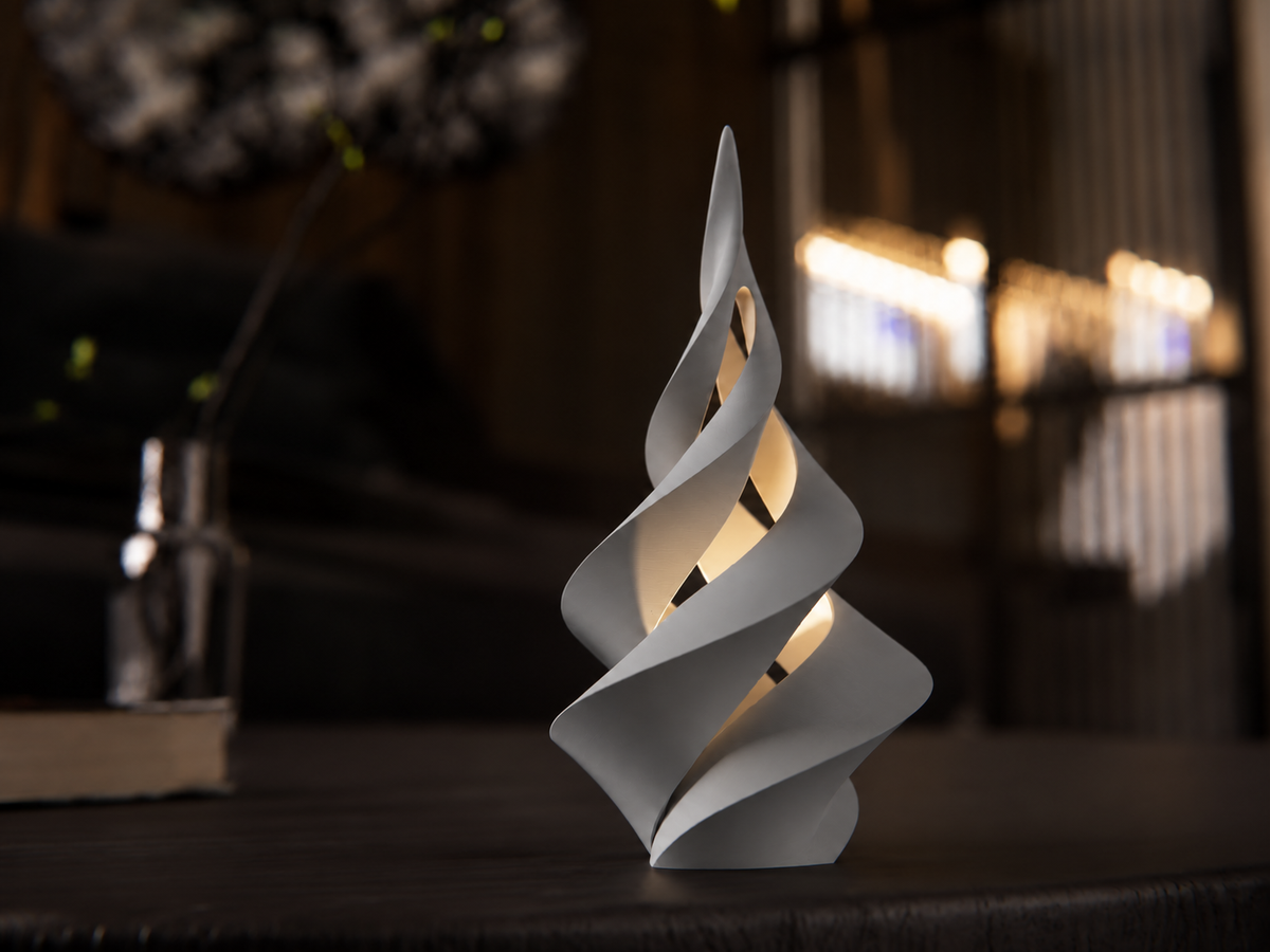 Spiralny Płomień – Dekoracyjna Figurka LED 3D | Nowoczesna Ozdoba