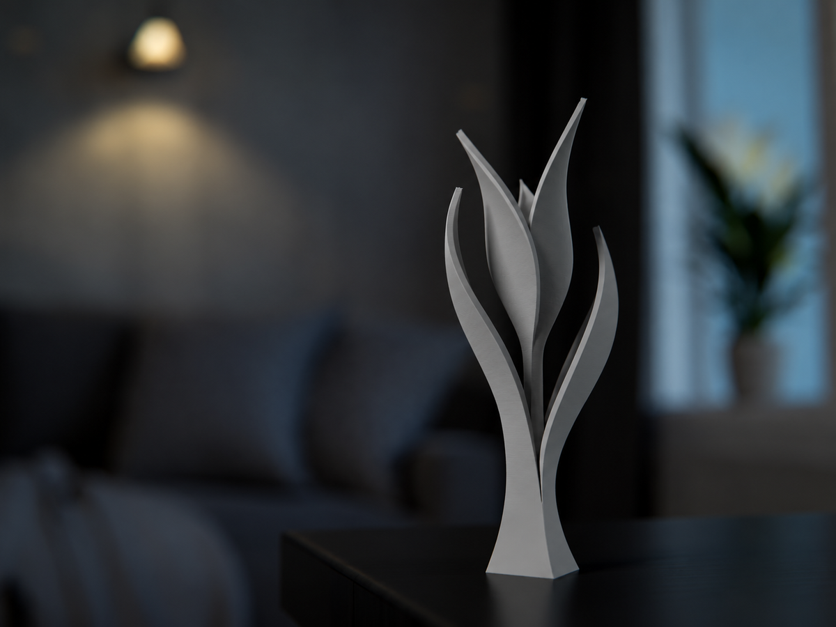 Kwitnący Tulipan – Nowoczesna Figurka Dekoracyjna 3D