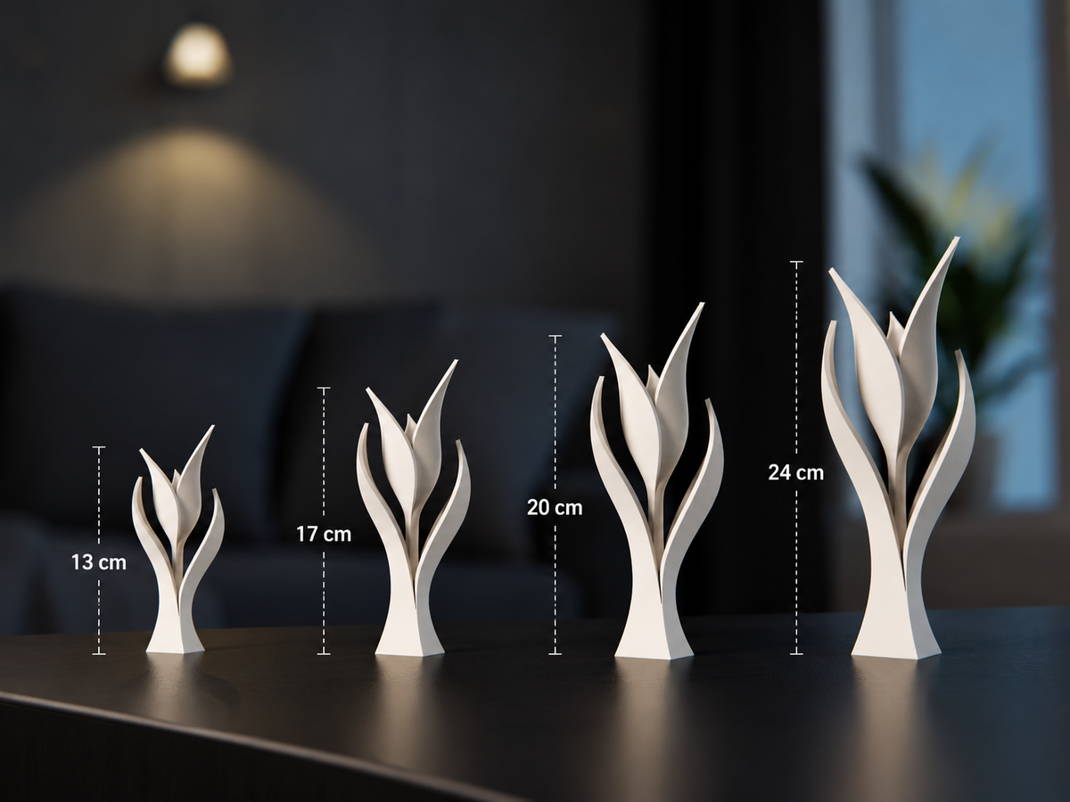 Kwitnący Tulipan – Nowoczesna Figurka Dekoracyjna 3D