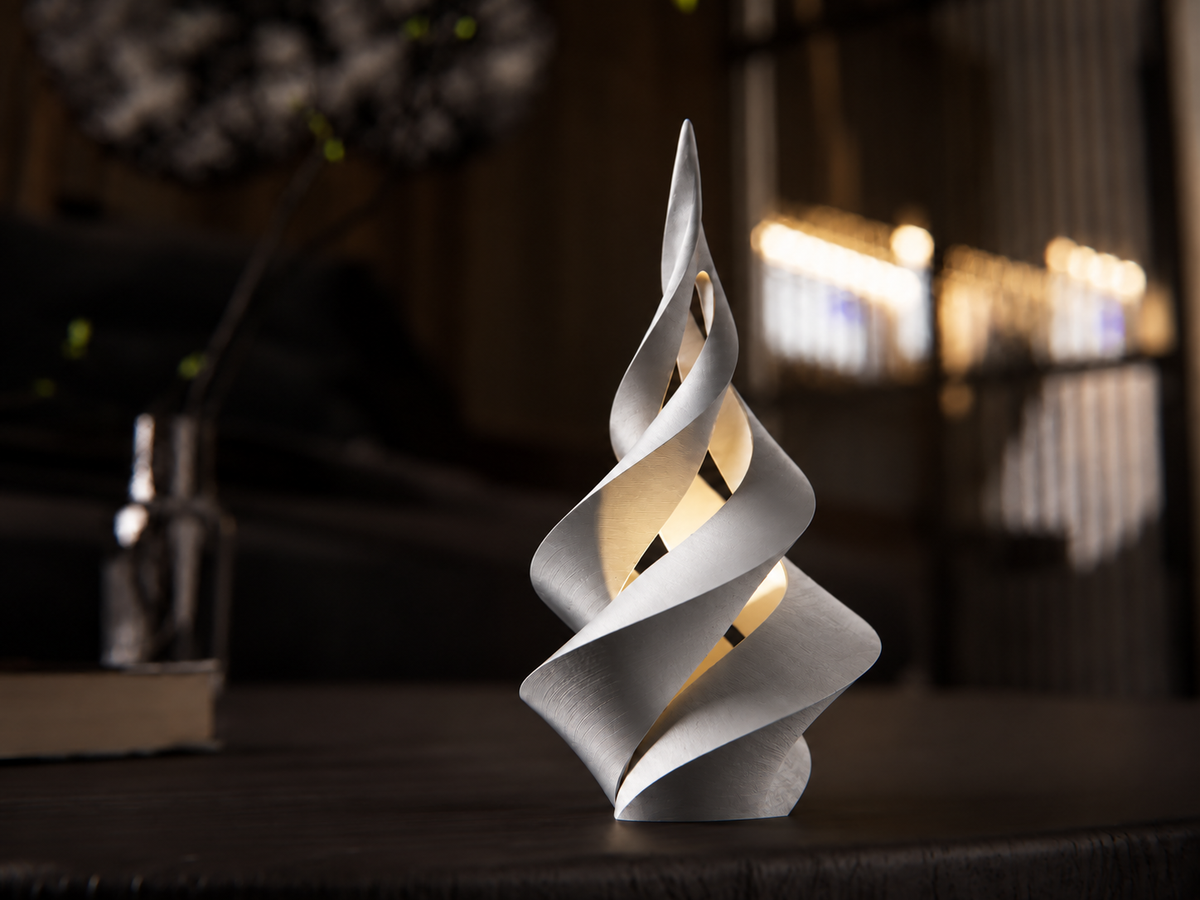 Spiralny Płomień – Dekoracyjna Figurka LED 3D | Nowoczesna Ozdoba