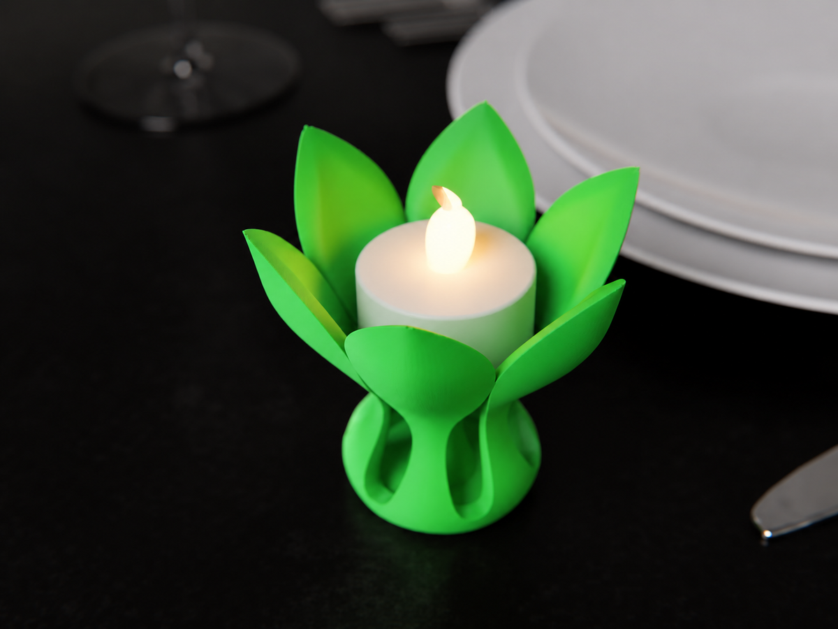 Kwiatowy Świecznik 3D na Świecę LED – Dekoracyjny Kwiat